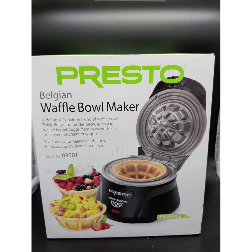 Presto Belgian Waffle Bowl Maker NIB 03501